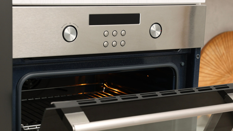 A hot electric oven