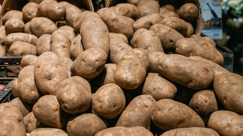 Potatoes for sale at the supermarket