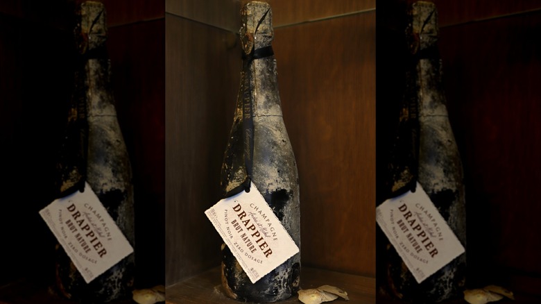 Bottle of Drappier sea-aged Champagne