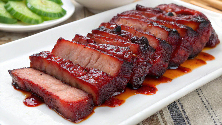 Red char siu pork