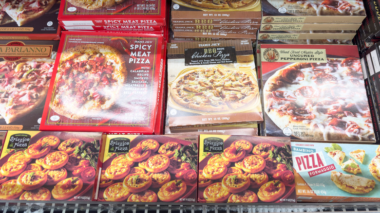 Selection of Trader Joe's frozen pizzas