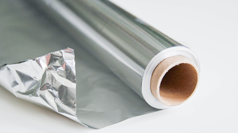 A roll of aluminum foil