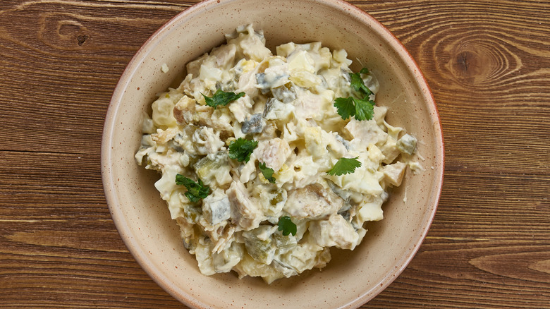 Whitefish salad in bowl
