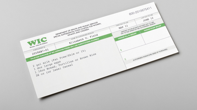 WIC Benefits payment