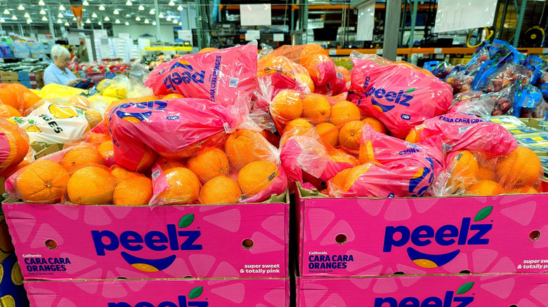 boxes of oranges at Costco