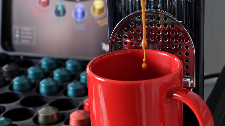 Nespresso coffee, pods, and machine