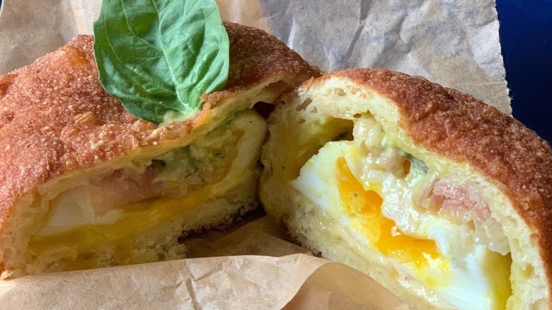 A basil eggs Benedict donut from Sidecar