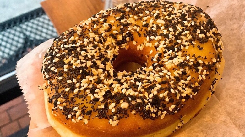 an everything bagel donut from Blackbird Doughnuts