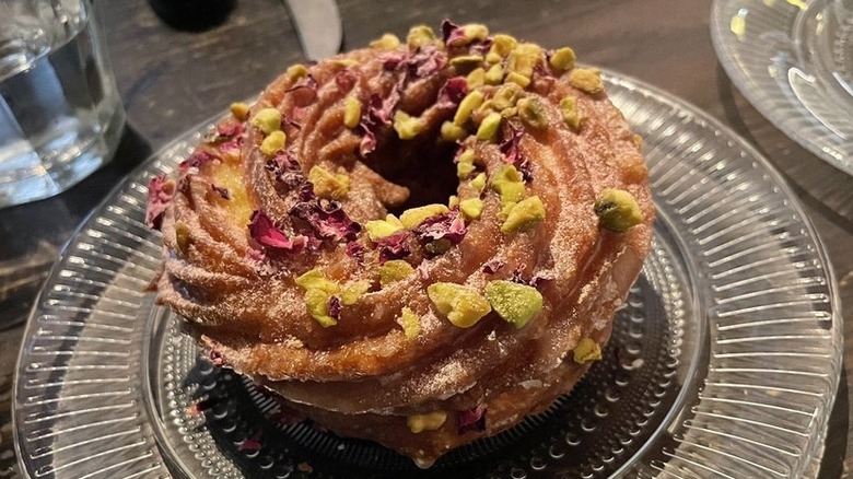 A Rose Pistachio Cruller from Suraya