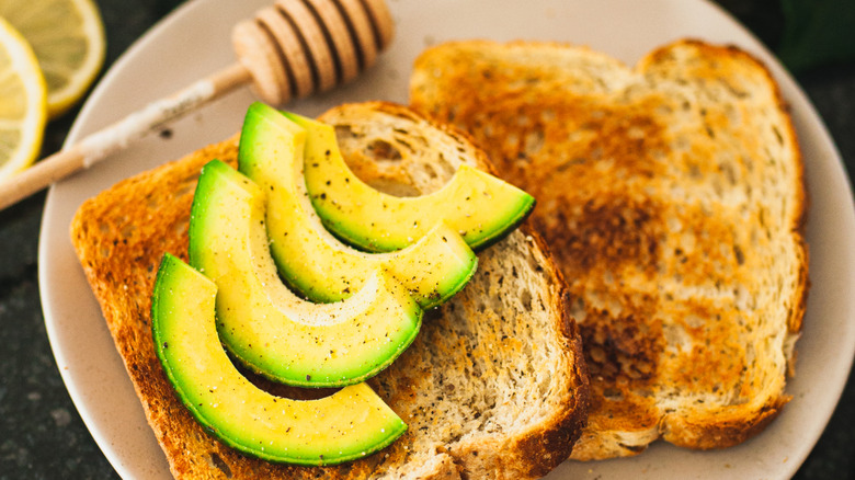 Avocado toast with honey
