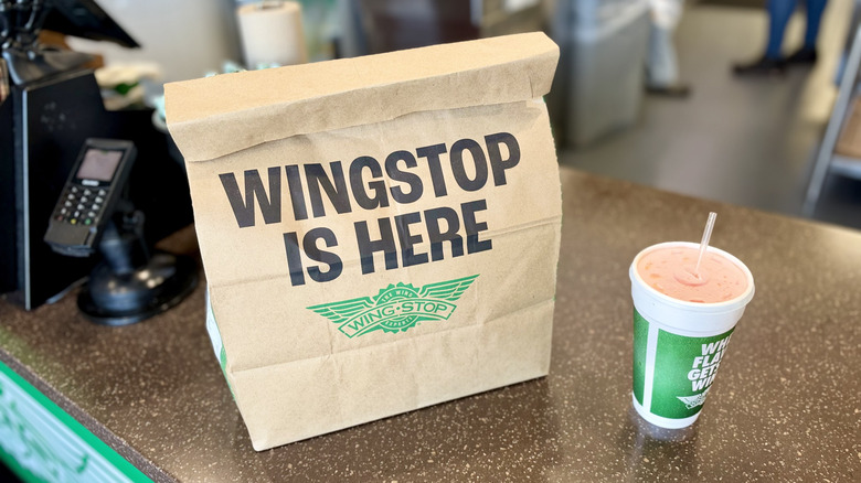 Wingstop order on the counter