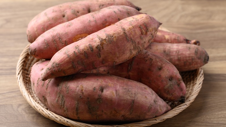 Plate of plain sweet potatoes