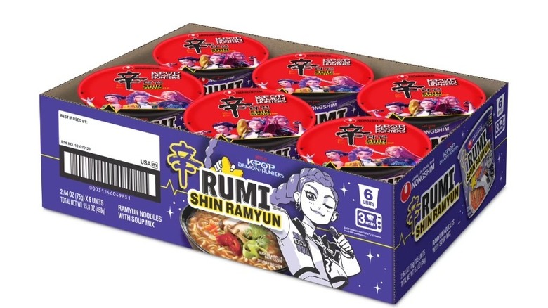 A six-pack of Nongshim Rumi Shin Ramyun ramen