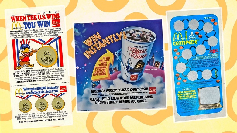 a collection of McDonald's contest cards