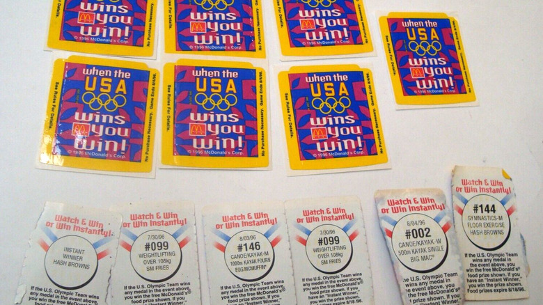 game cards for When The U.S. Wins You Win McDonald's Olympics campaign