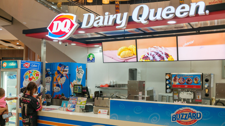 The front counter of a Dairy Queen location inside a mall