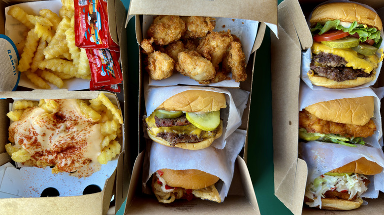 Basically Shake Shack's menu composed of fries, fried chicken, and burgers.