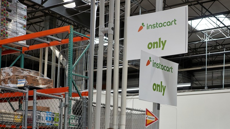 Instacart lane at Costco