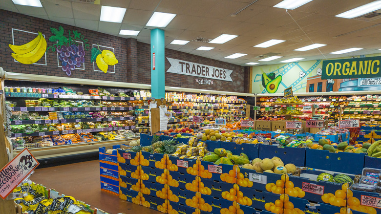Inside Trader Joe's produced and refrigerated section