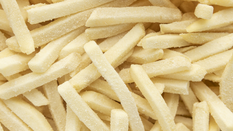 A sheet of frozen fries