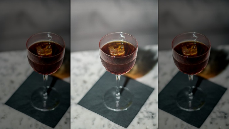 Cocktails served in a Nick and Nora glass