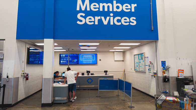 The member services desk at a Sam's Club location