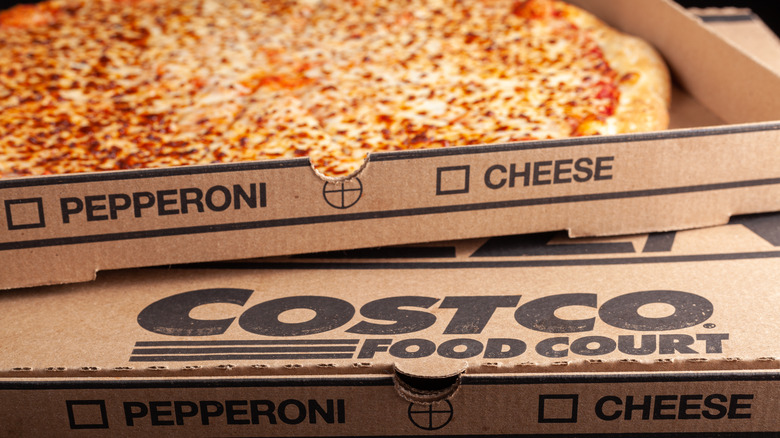 Costco pizza in box