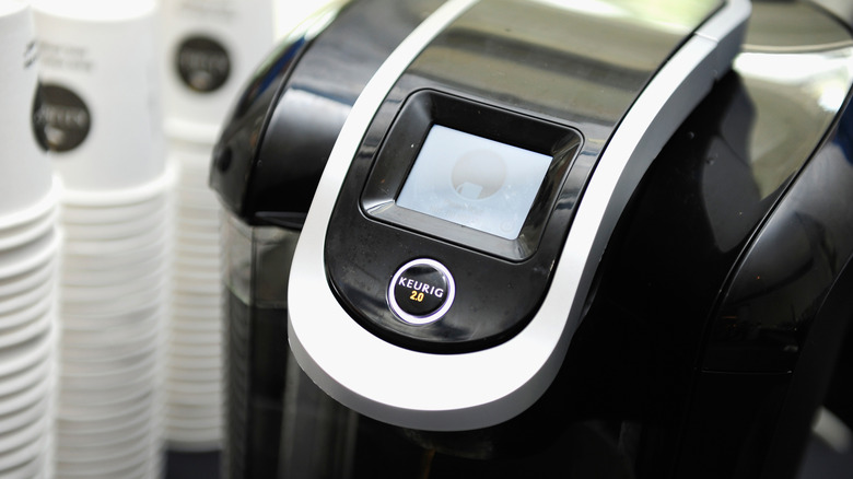 Closeup of Keurig coffee maker